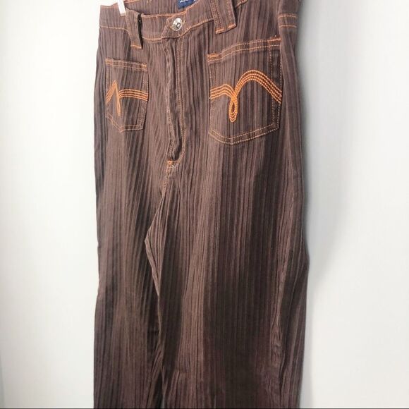 VILLAGE JEANS | Vintage Brown Textured Pants Orange Accents Women’s Plus Size 20 - Picture 2 of 6